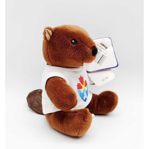Sears Charity Plush Beaver with T-Shirt 5" Sitting Stuffed Animal Toy Vintage - Picture 2 of 5